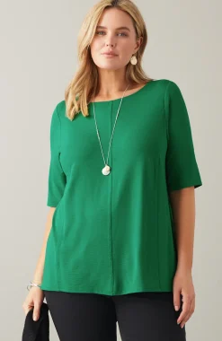 Wearever Slub-Knit Elliptical-Hem Top