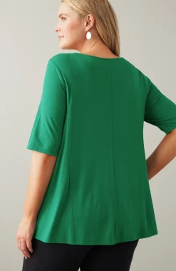 Wearever Slub-Knit Elliptical-Hem Top