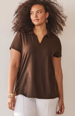 Wearever Slub-Knit Polo Top