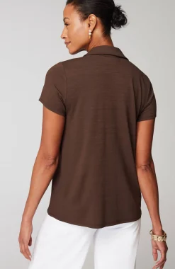 Wearever Slub-Knit Polo Top