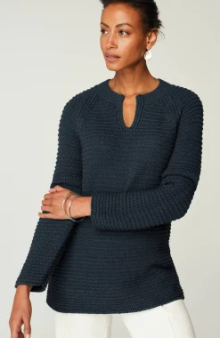 Wearever Textured Split-Neck Sweater