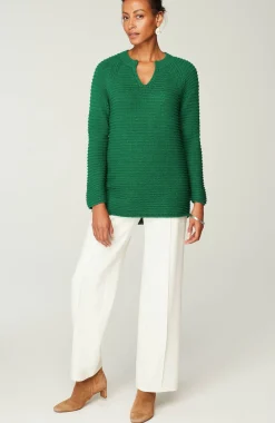 Wearever Textured Split-Neck Sweater
