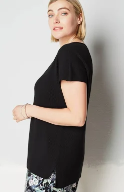 Wearever Textured V-Neck Short-Sleeve Sweater