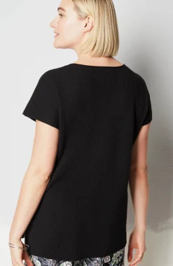 Wearever Textured V-Neck Short-Sleeve Sweater
