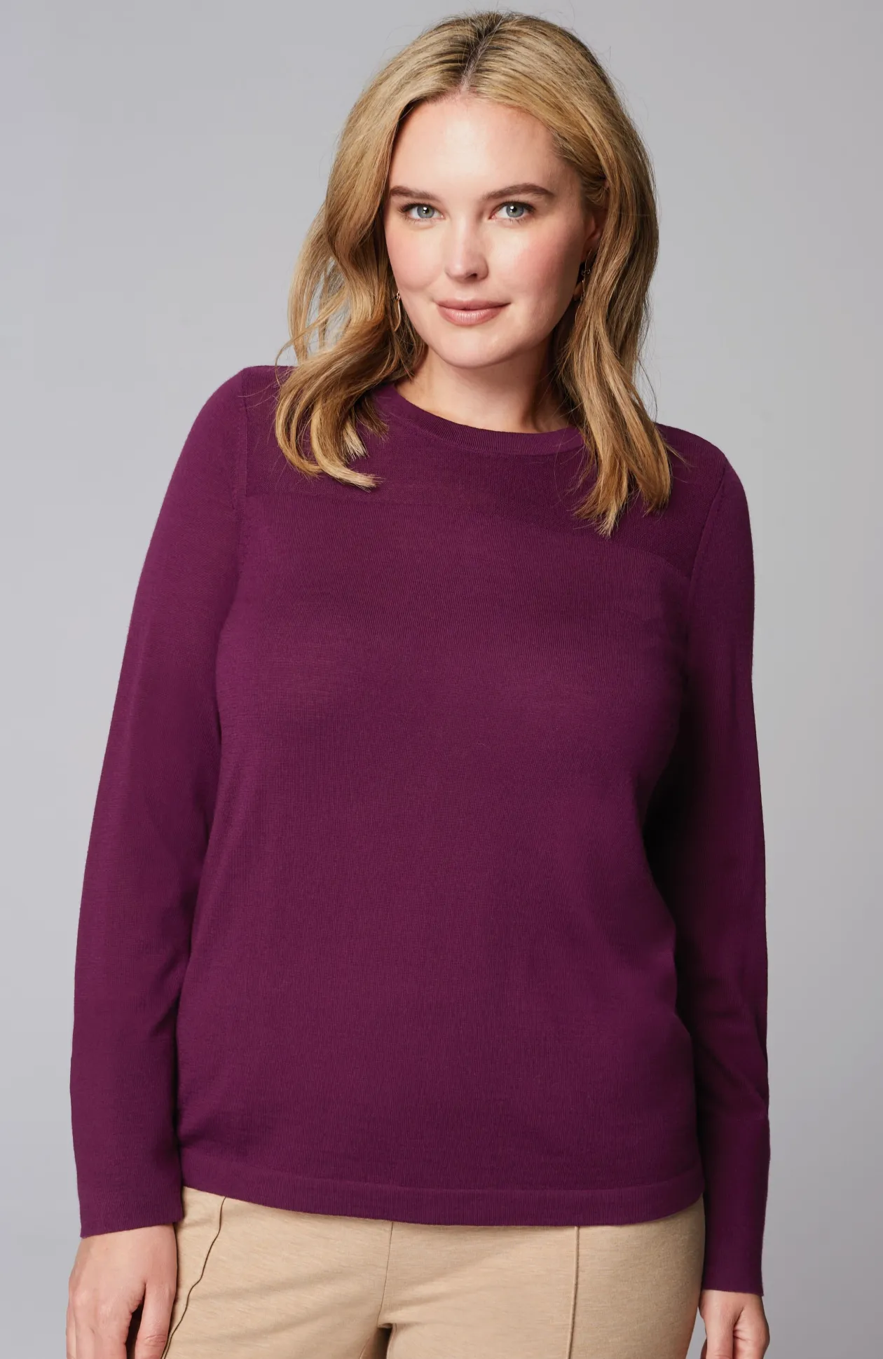 Wearever Textured-Yoke Merino Sweater