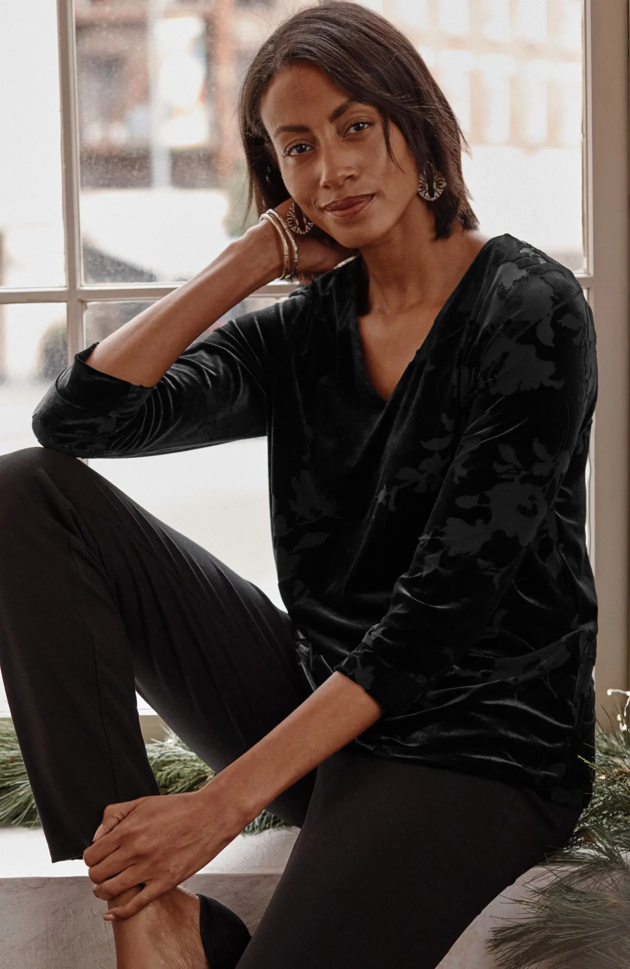 Wearever Velvet Burnout Top
