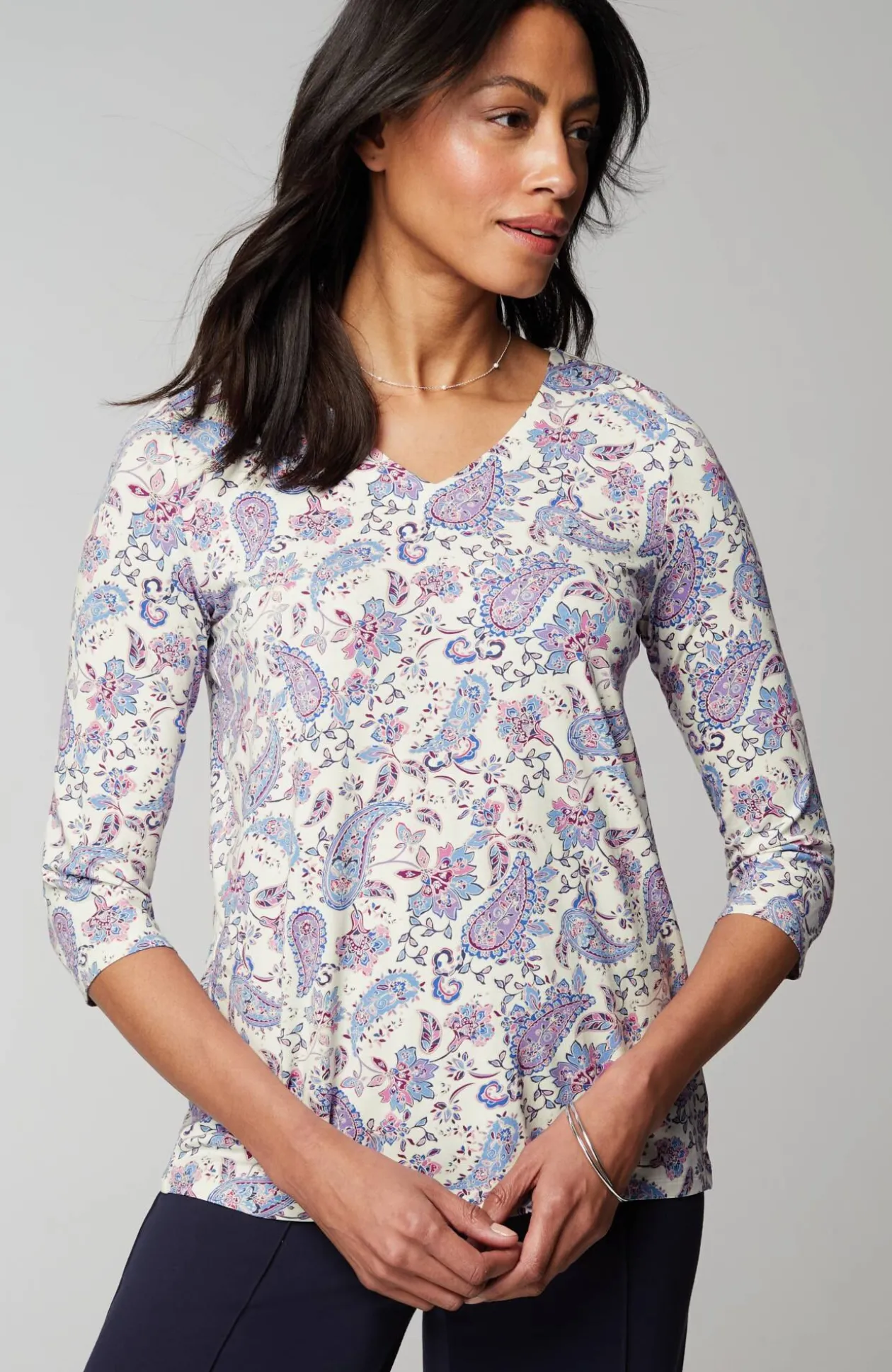 Wearever V-Neck Ballet-Sleeve Top