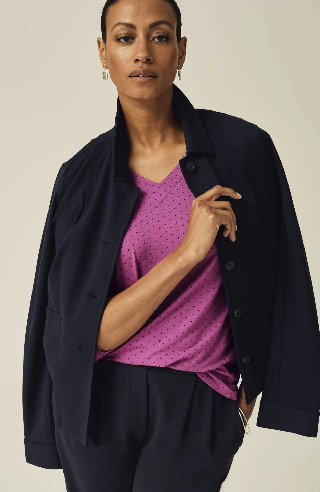 Wearever V-Neck Ballet-Sleeve Top