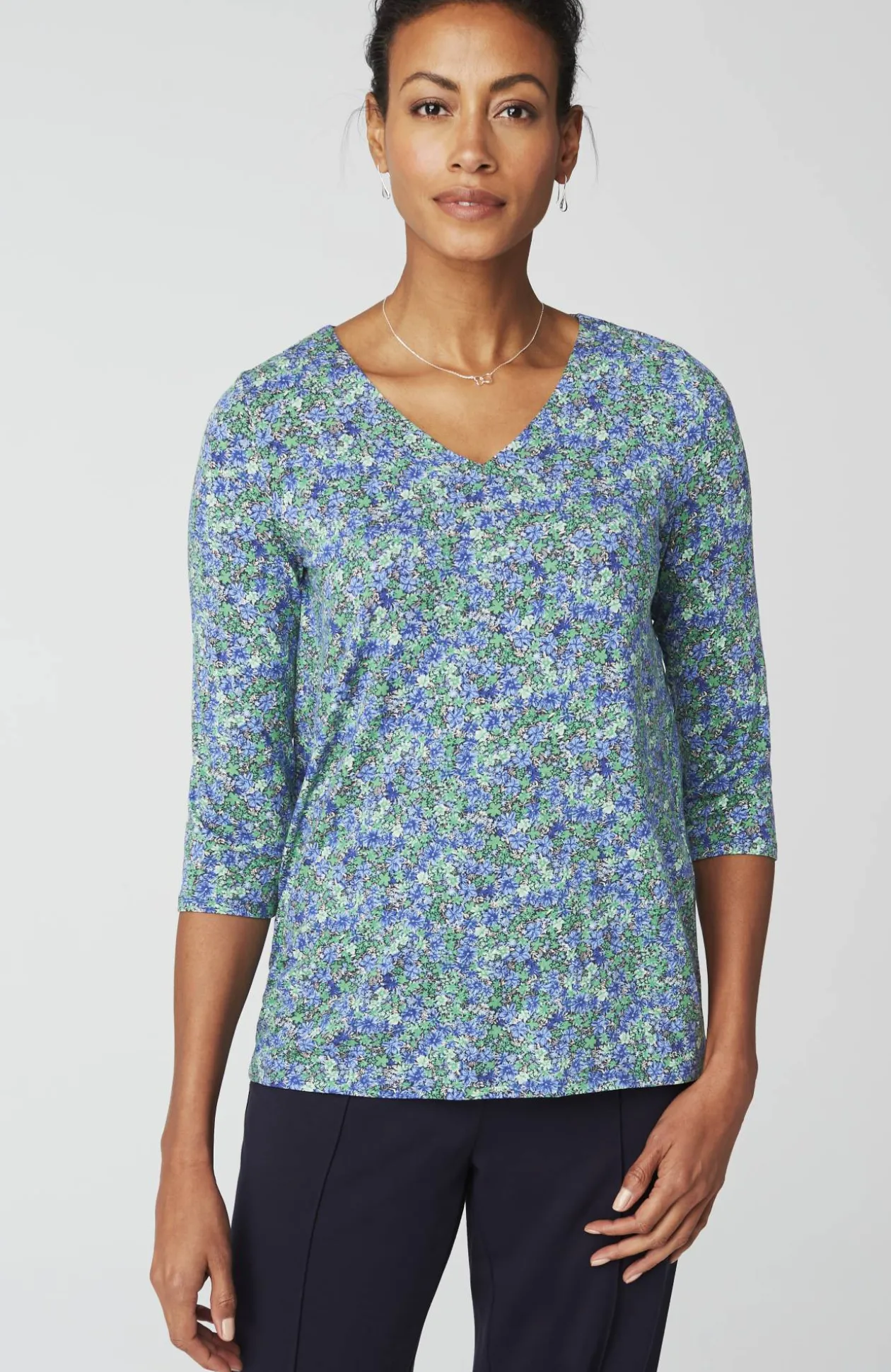 Wearever V-Neck Ballet-Sleeve Top