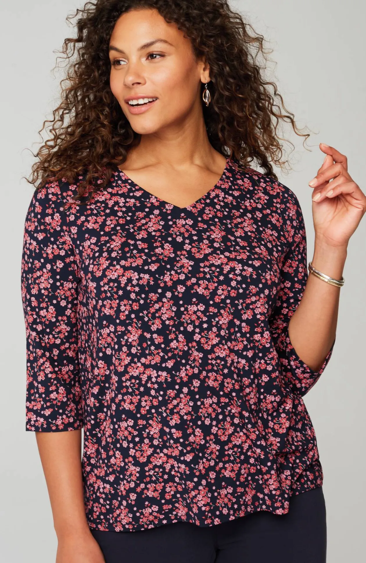 Wearever V-Neck Ballet-Sleeve Top