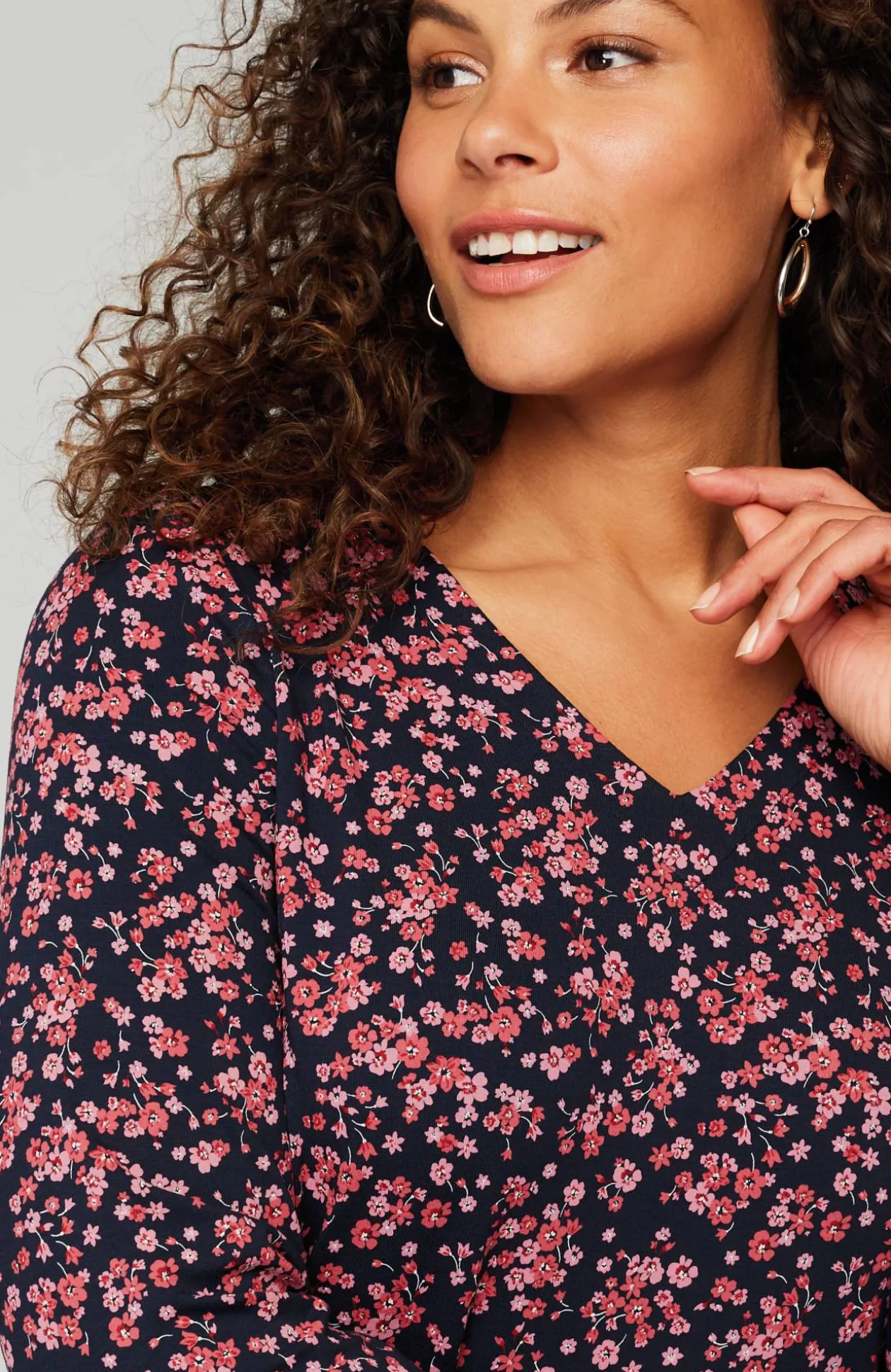 Wearever V-Neck Ballet-Sleeve Top