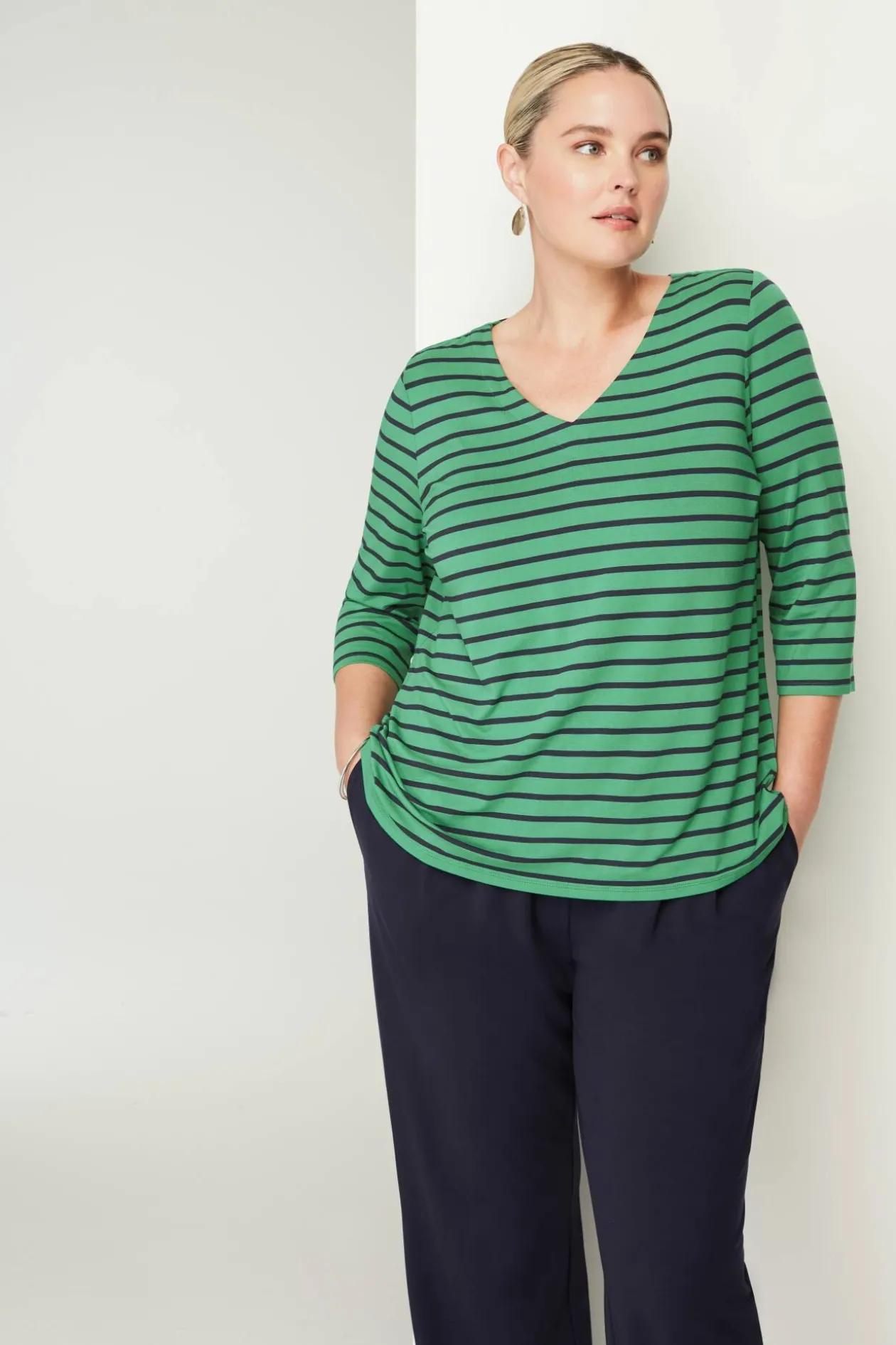 Wearever V-Neck Ballet-Sleeve Top