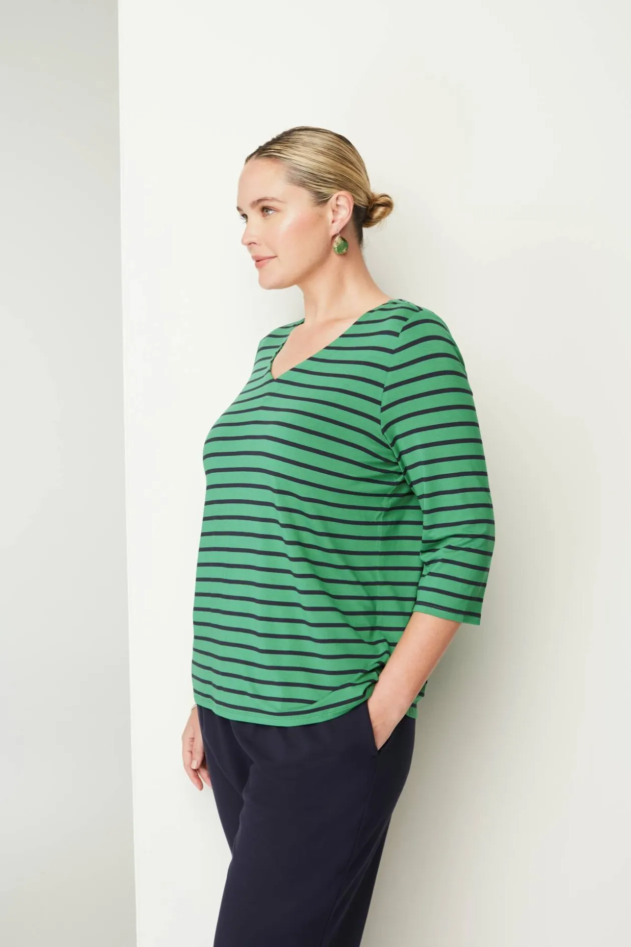 Wearever V-Neck Ballet-Sleeve Top