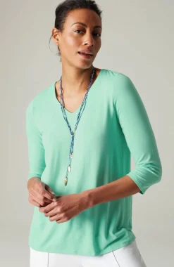 Wearever V-Neck Ballet-Sleeve Top