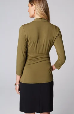 Wearever V-Neck Draped-Waist Top