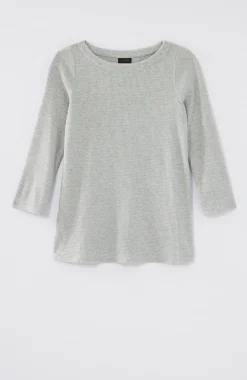 Wearever Waffle-Textured Boat-Neck Top