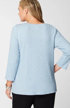 Wearever Waffle-Textured Boat-Neck Top