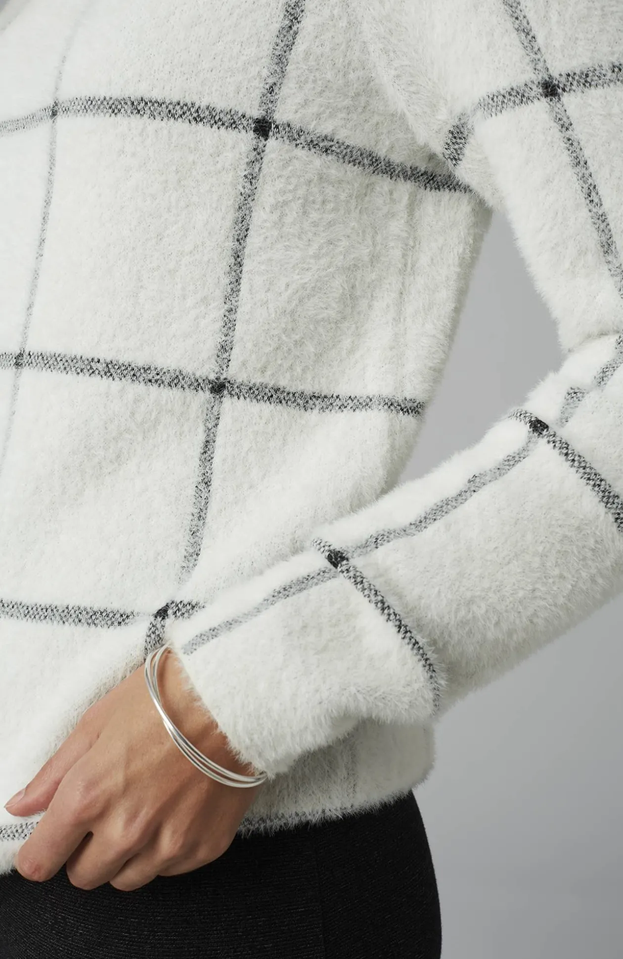 Wearever Windowpane Removable-Snood Sweater