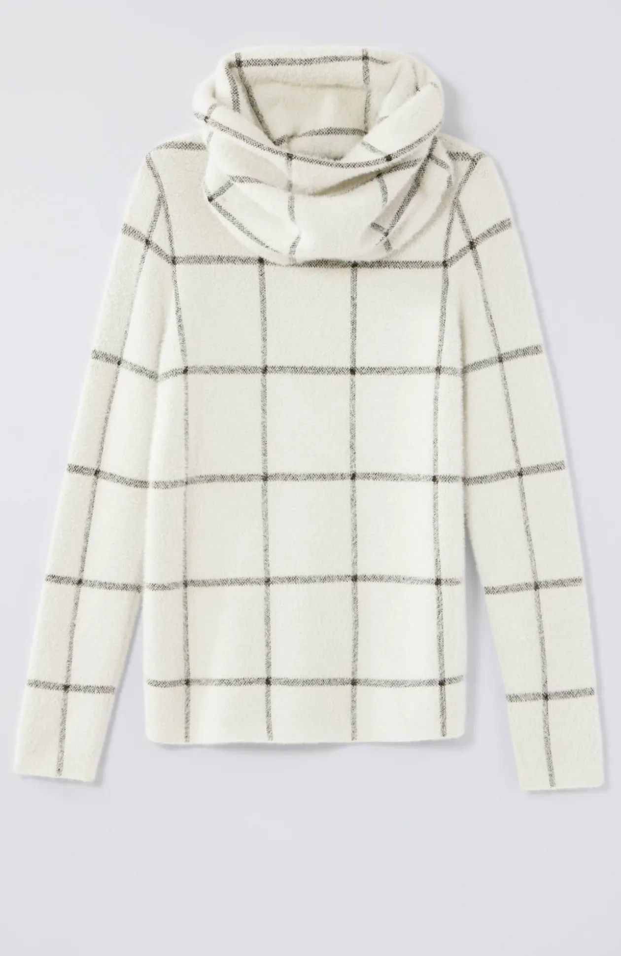Wearever Windowpane Removable-Snood Sweater