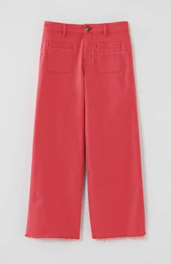 Wide-Leg Welt-Pocket Crops