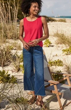 Wide-Leg Welt-Pocket Crops