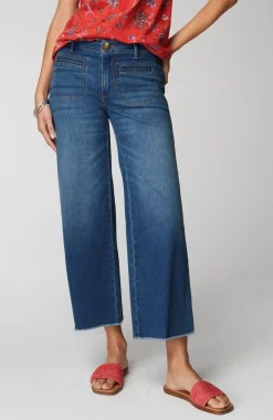 Wide-Leg Welt-Pocket Crops