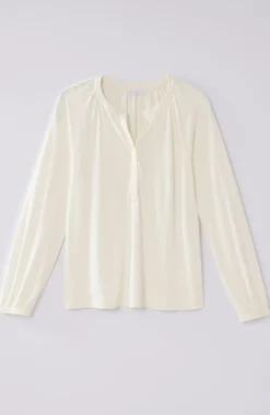 Woven-Trimmed Knit Top