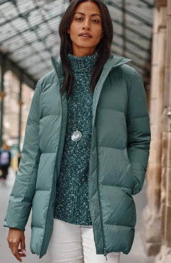 Zip-Front Down Puffer Coat