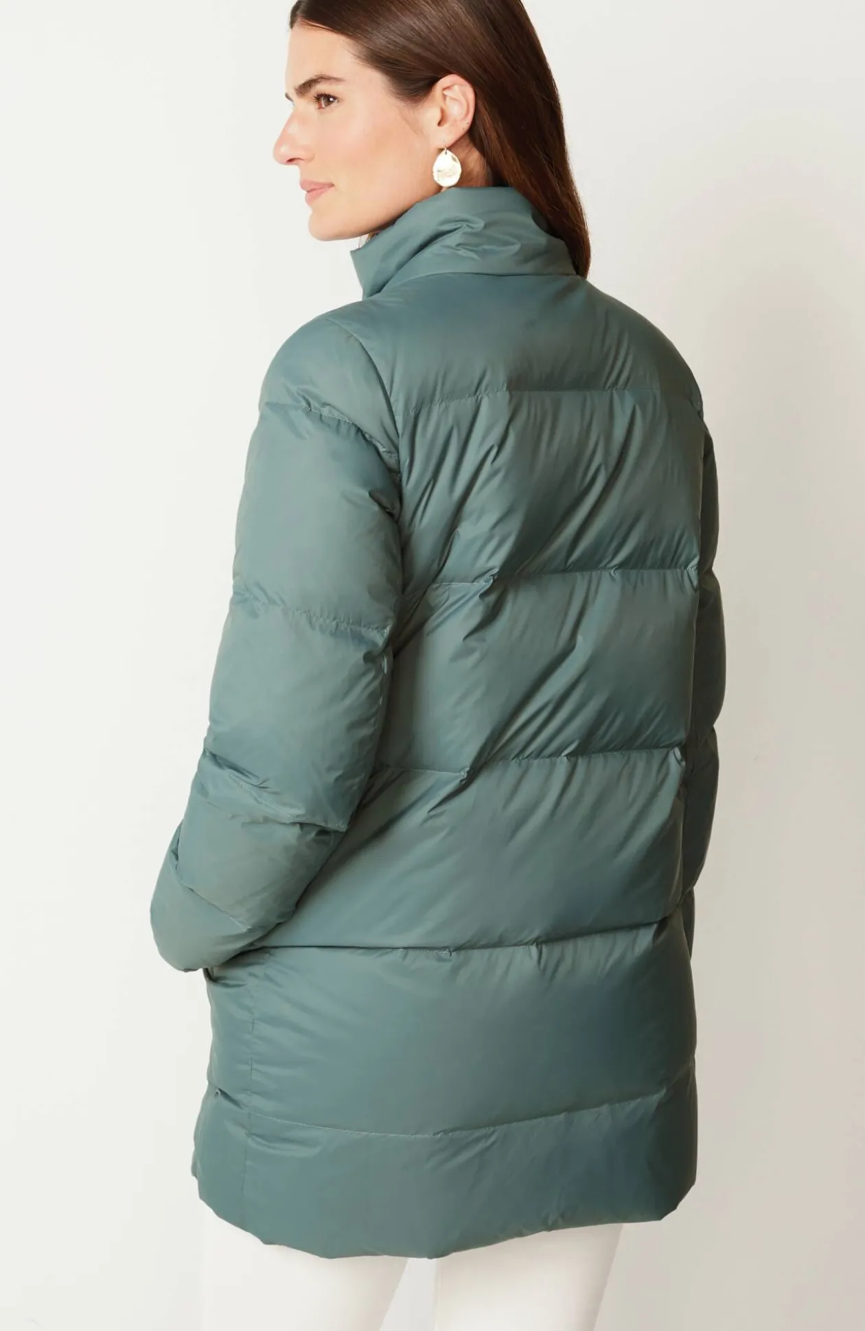 Zip-Front Down Puffer Coat